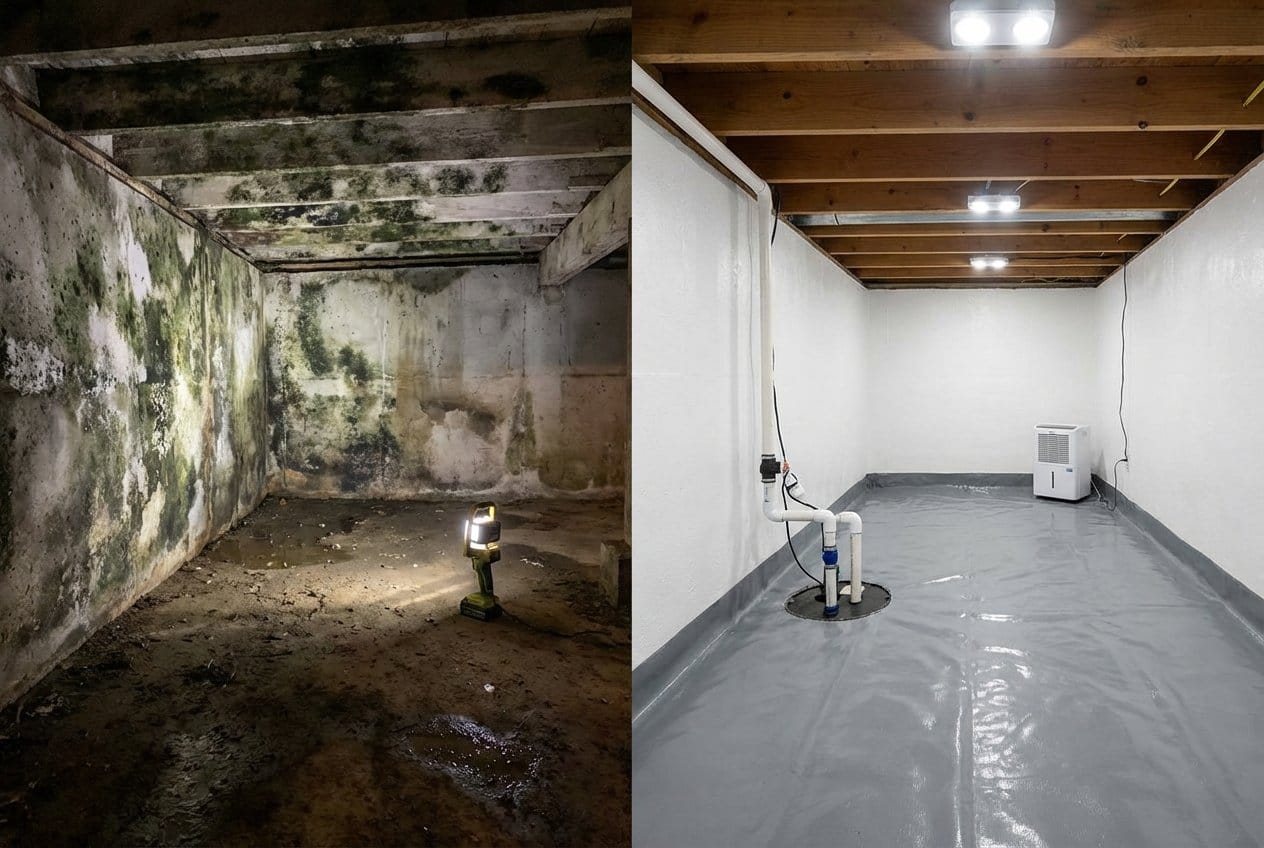 Mold Removal & Remediation restoration β crawl space of multi-family property in Fair Lawn, NJ